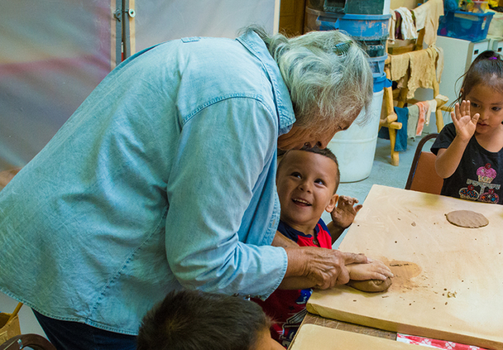 Pueblo pottery workshop